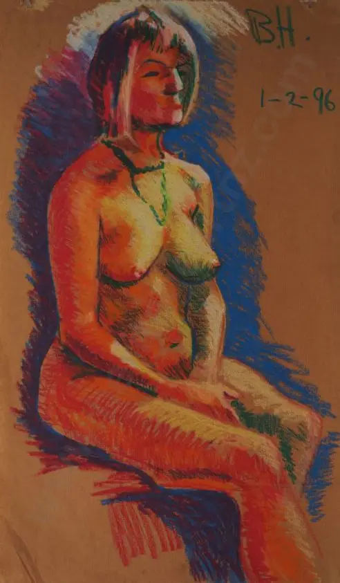 B. H. (20th Cent.) - Seated Nude Image 1++