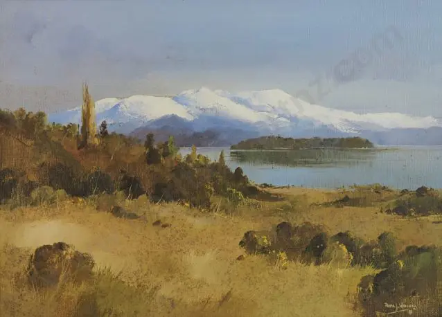 WALLERS, Peter (1953-) - Mount Tongariro & Lake Taupo Image 1++