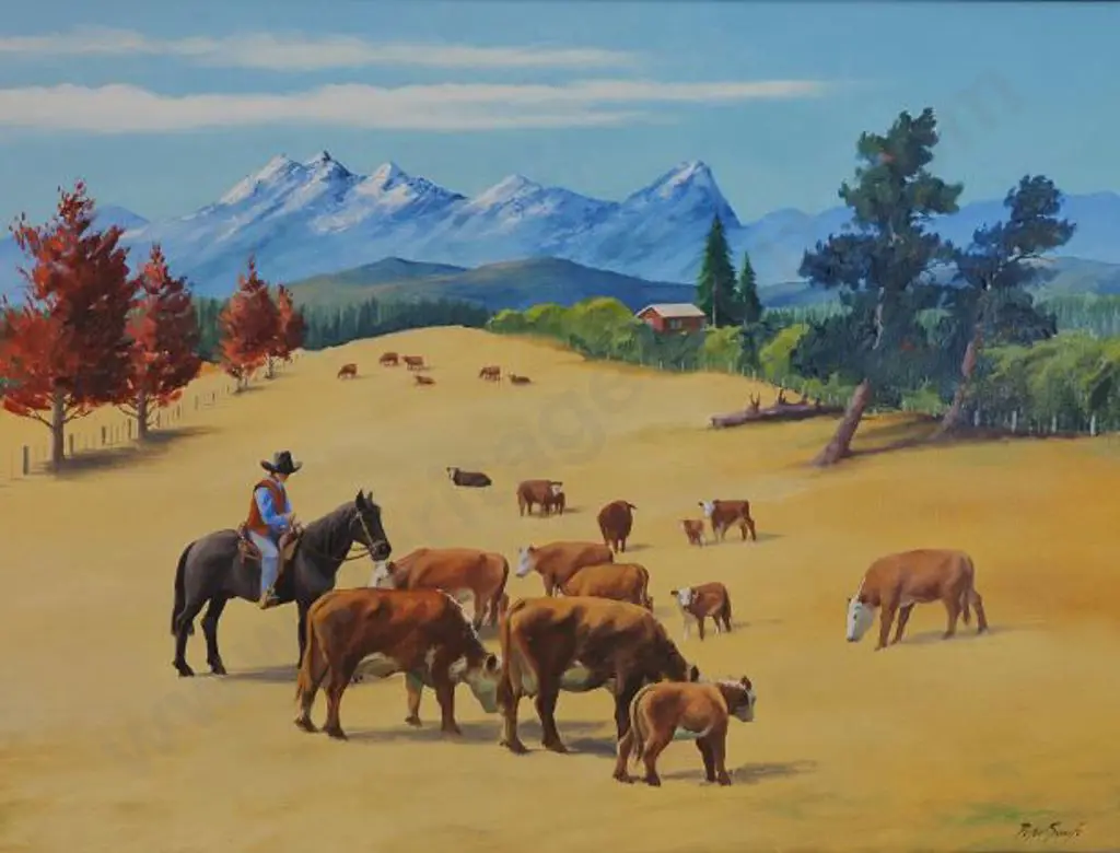 SCAIFE, Peter F. (1928-2011) - Cattle Roundup Image 1++