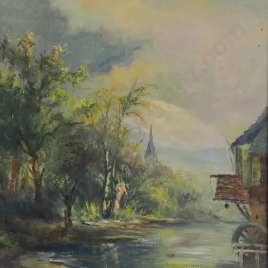 RYN, C.K. - Watermill on River outside Town