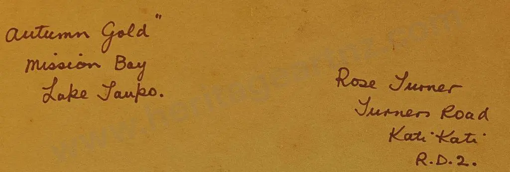 TURNER, Rose - Autumn Gold, Mission Bay, Lake Taupo 1983 Image 1++