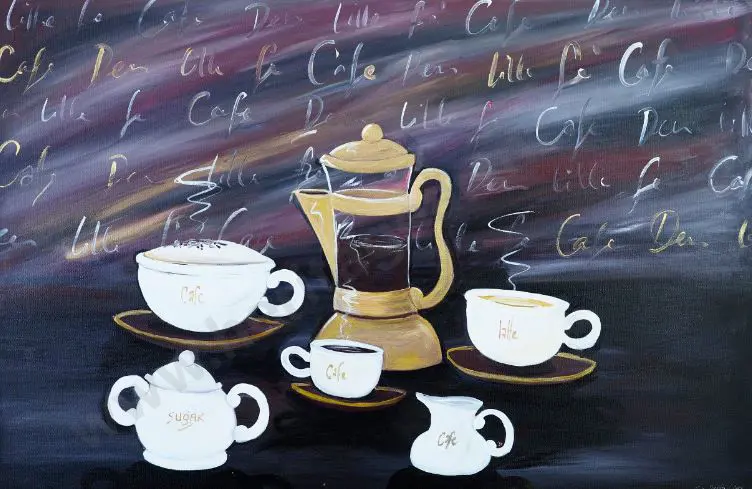 DRAYTON, Tina - Coffee Service (Steaming cups of Coffee with Plunger) Image 1++
