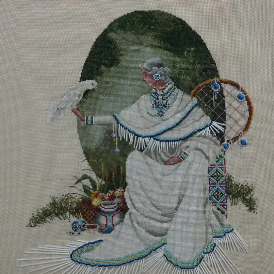 UNKNOWN - Woman holding Bird - Tapestry