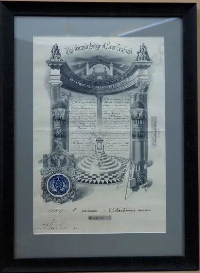 UNKNOWN Artist - Freemasons - Certificate of Induction for Charles Lansdowne, 1941 Image 1++