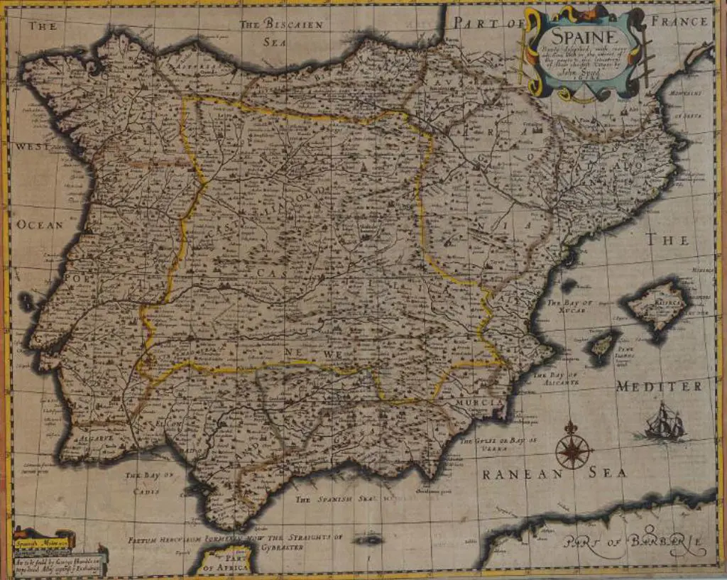 SPEED, John (1552-1629) - Map of Spaine, 1626 Image 1++