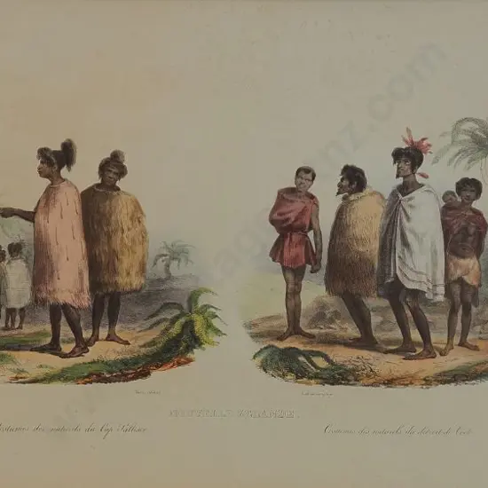 SAINSON, Louis de (1800-1874) - Nouvelle Zelande - Costumes des Naturels du Cap Palliser - Costumes des Naturels du Detroit de Cook
