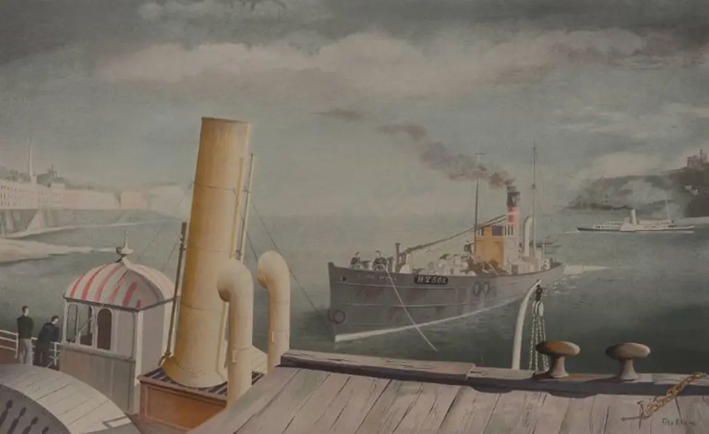 KELLY, Felix (1914-1994) - Drifter & Paddle Steamer Image 1++