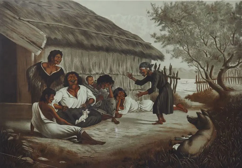 SHERRIFF, George (1846-1930) - The Latest Scandal - Maoris by Whare Image 1++