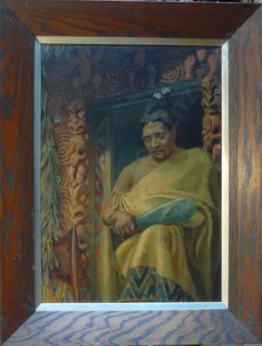 DITTMER, Wilhelm (1866-1909) - Mana- Portrait of Maori Chief Te Heuheu, 1905 Image 1++