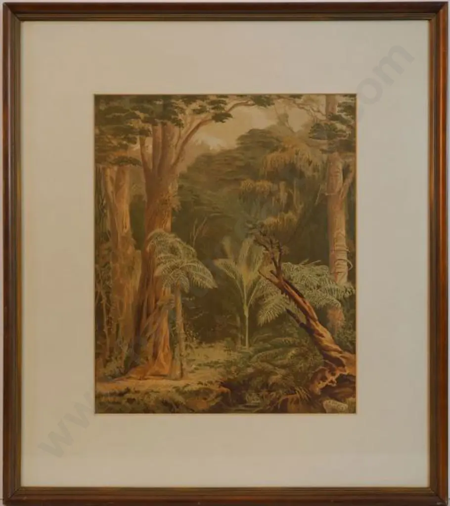 GULLY, John (1819-1888) - New Zealand Forest, 1877 Image 1++