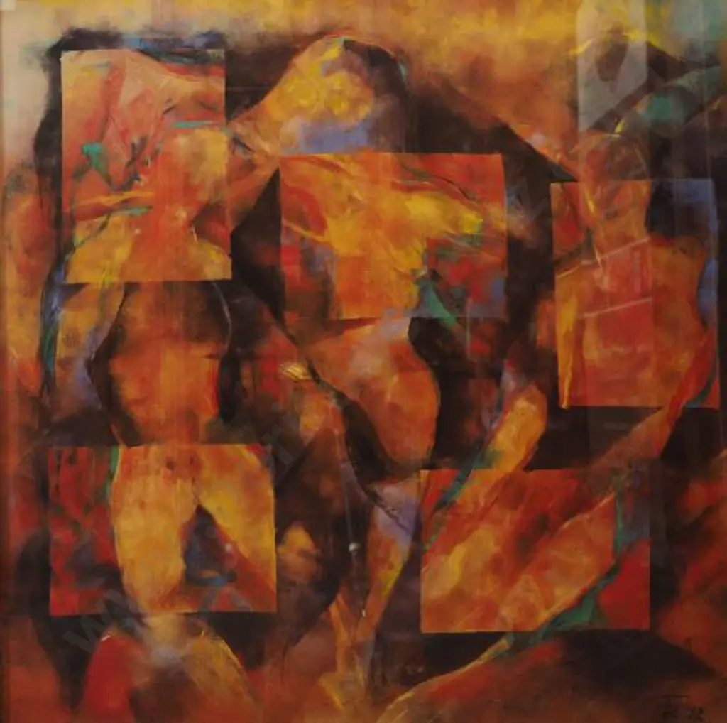 UNKNOWN - Abstract Print showing Stylised Nudes Image 1++