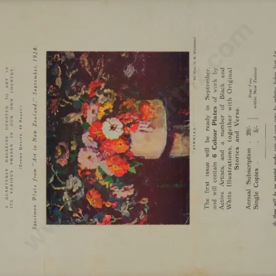 TOMBS, Harry (1874-1966) - Art in New Zealand Advertising Poster First Issue - 1928