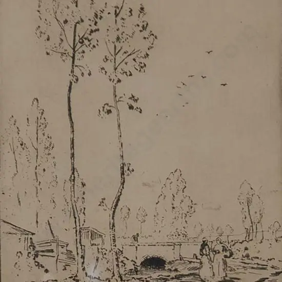 HARTLEY, Alfred (1855-1933) - Trees & Bridge