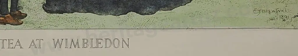 BRENTNALL, E.J. (1846-1902) - Tea at Wimbledon 1891 Image 1++
