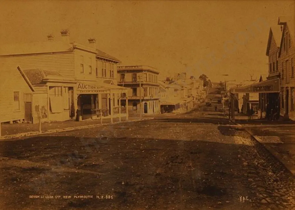 COXHEAD, Frank Arnold (1851-1908) - F.A.C. - Devon Street, New Plymouth, Looking South, c. 1880s Image 1++