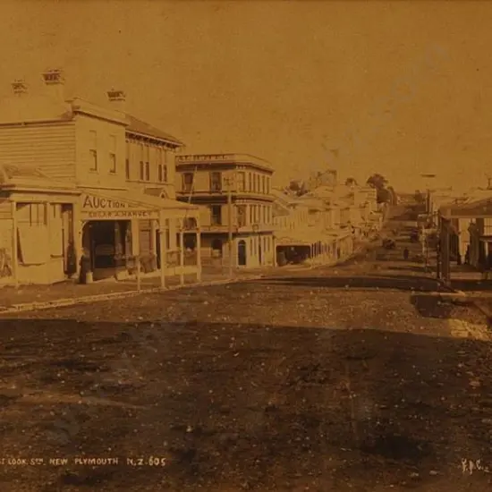 COXHEAD, Frank Arnold (1851-1908) - F.A.C. - Devon Street, New Plymouth, Looking South, c. 1880s