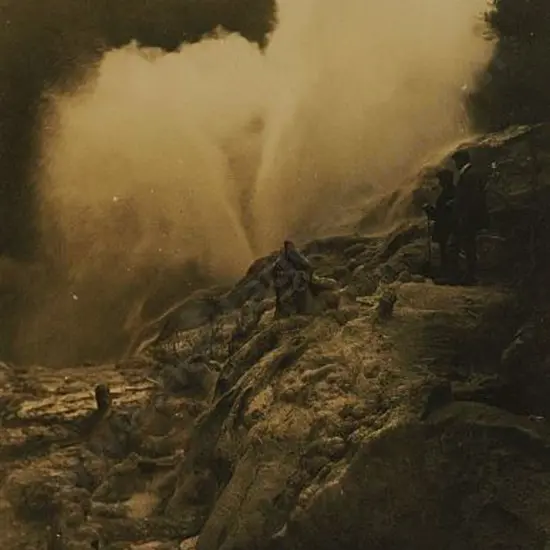 MARTIN, Josiah (1843-1916) - attrib. - Erupting Geyser, Rotorua, c.1880-1890