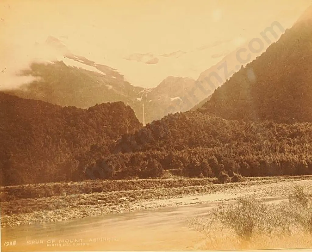 BURTON BROS - Dunedin (1870s-1890s) - Spur of Mount Aspiring, c. 1880-1890 Image 1++