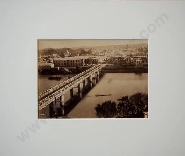 BURTON Brothers - Whanganui River Bridge c.1880 Image 1++