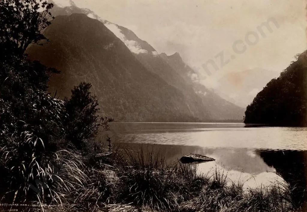 BURTON BROS - Dunedin (1870s-1890s) - Lake Ada, Milford Sound (Late 19th Century) Image 1++