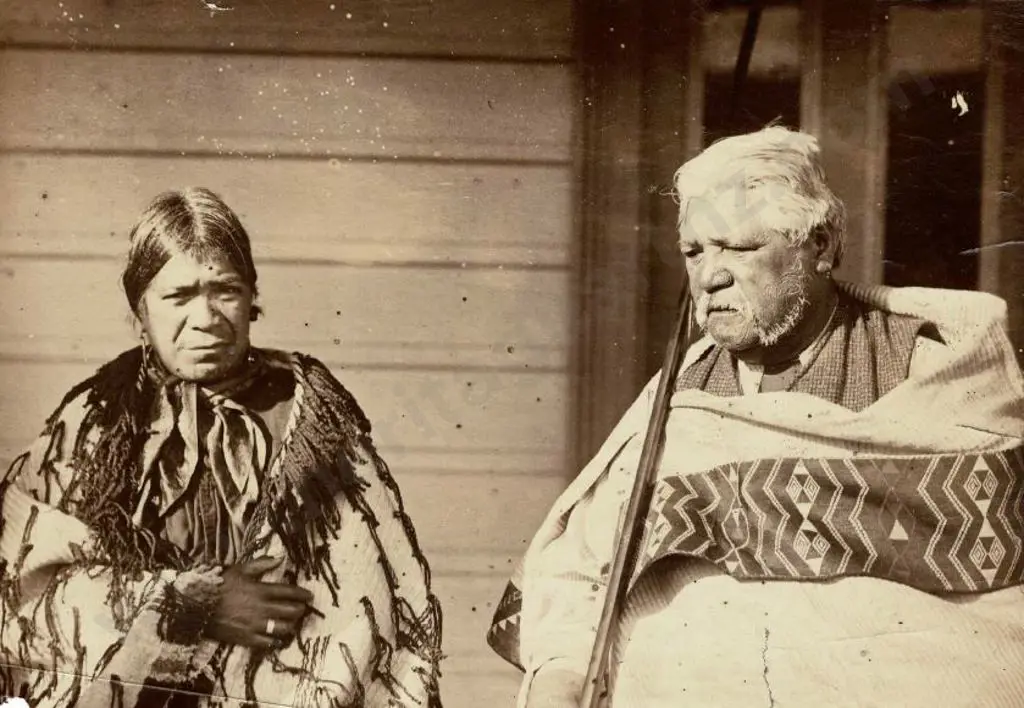 UNKNOWN - Elderly Maori Man and Woman, c. 1890 Image 1++