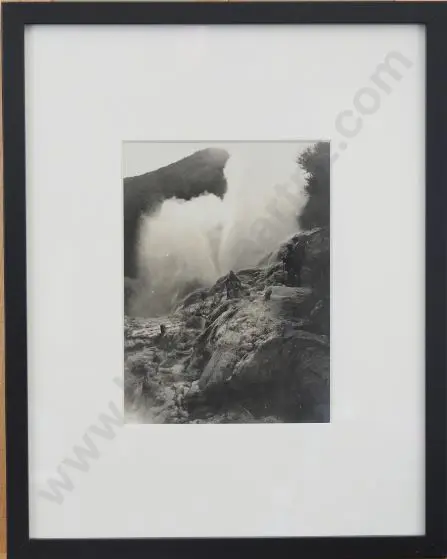 ROTORUA - (Late 19th Cent.) - Unknown Photographer - Geysers in Play - Late 19th Century Image 1++