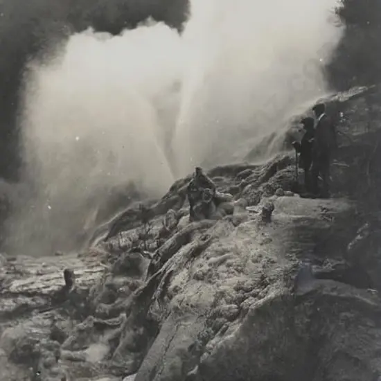 ROTORUA - (Late 19th Cent.) - Unknown Photographer - Geysers in Play - Late 19th Century