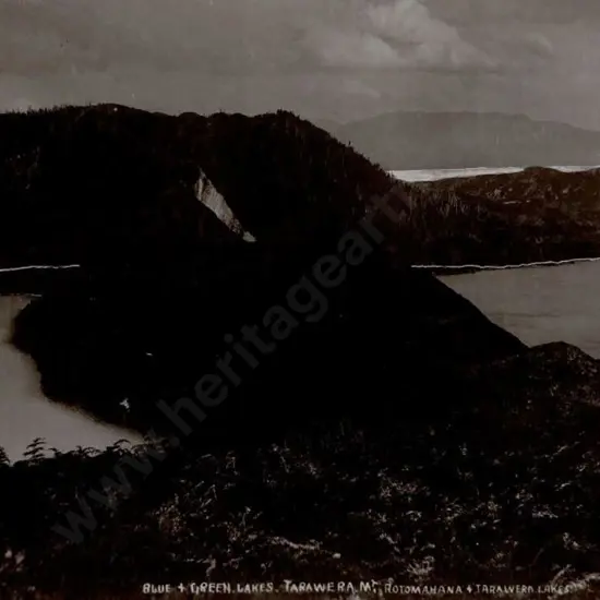 BLENCOWE, James Rasdell (1871-1945) - Blue & Green Lakes, Mt Tarawera & Rotomahana - Late 19th Century