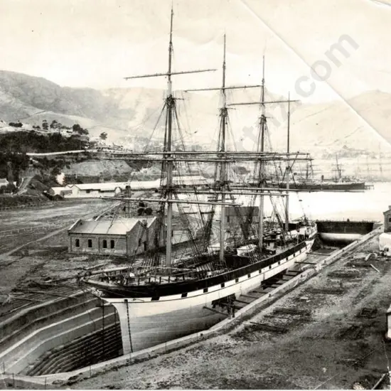 UNKNOWN - Sailing Ship in Dry Dock, c.1880