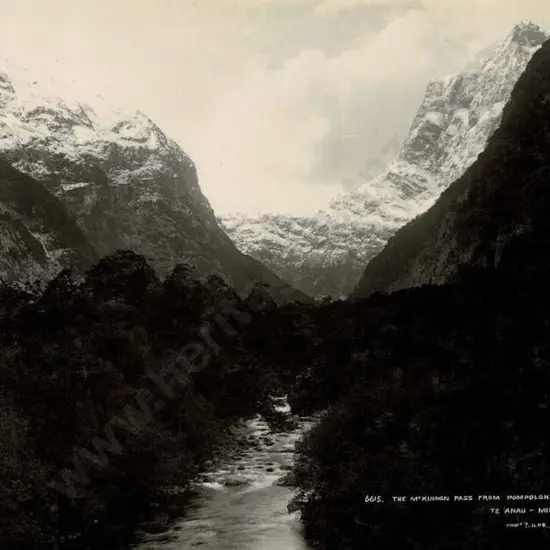 MUIR & MOODIE - Dunedin (1898-1916) - The McKinnon Pass from  Pompolana, c.1908