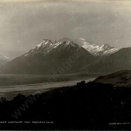 BURTON BROS - Dunedin (1870s-1890s) - Mount Earnslaw from Precipice Creek, c.1897