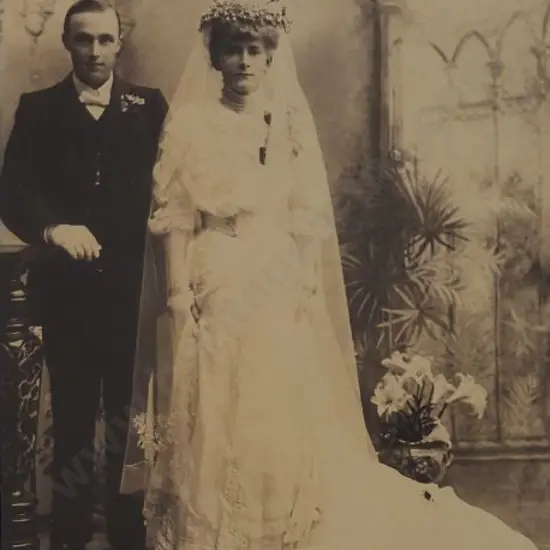 UNKNOWN photographer - Edwardian Photo of Bride & Groom
