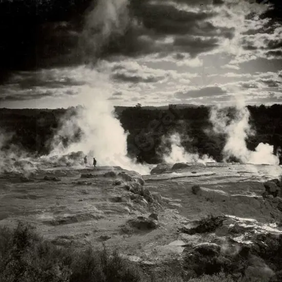 NZ GOVT PUBLICITY (Early 20th Cent.) - Steaming Pools, Rotorua Area, c.1910