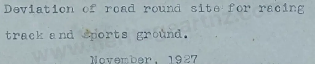 UNKNOWN - Deviation of Site for Racing Track Nov 1927 Image 1++
