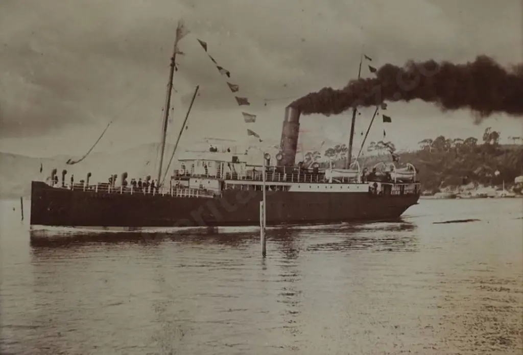 UNKNOWN photographer - Steamship in Harbour - Early 20th Cent. Image 1++