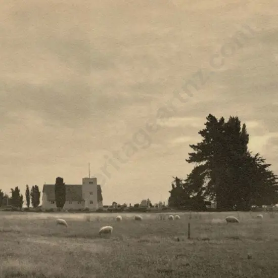 CASBOLT, Frederick Lennard (1896-1987) - Country Church with Sheep in Paddock