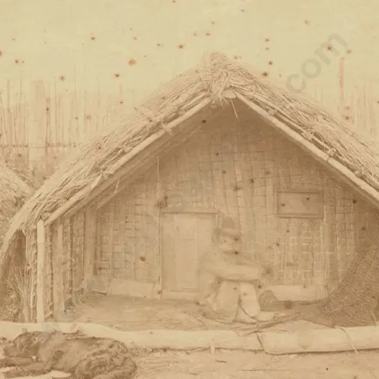 UNKNOWN - Maori Man Sitting Outside Whare