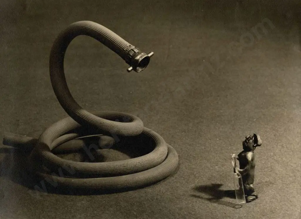 UNKNOWN - Winding Hose Staring Down at Male Figure (whimsical) Image 1++