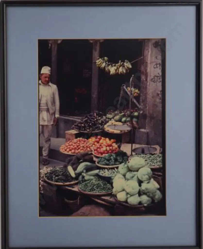 UNKNOWN photographer - Grocer in Kathmandu Vegetable Market, April '82 Image 1++