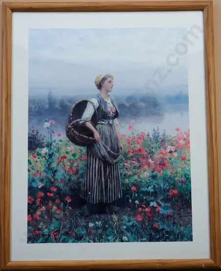 RIDGWAY KNIGHT, Daniel (1839-1924) - Portrait of Girl named Paris with poppies Image 1++