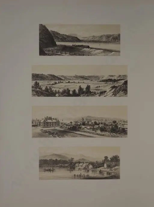 BARRAUD, Charles Decimus (1822-1897) - Horowhenua Lake. Govt. House Wellington, Whanganui River, Wellington Railway Image 1++