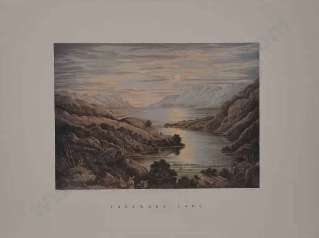 BARRAUD, Charles Decimus (1822-1897) - Tarawera Lake Image 1++
