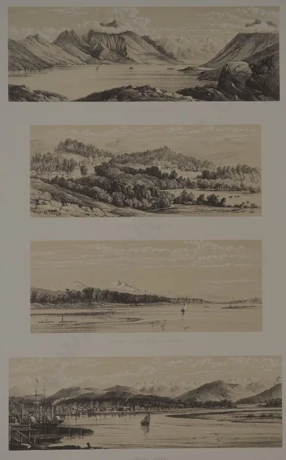 BARRAUD, Charles Decimus (1822-1897) - Lake Coleridge, Cheviot Hills Station. Mt Cook, Holitika River Image 1++