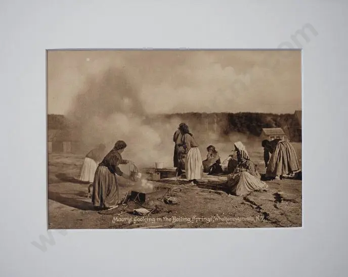 UNKNOWN - Maoris Cooking in the Boiling Springs, Whakarewarewa, c.1910 Image 1++