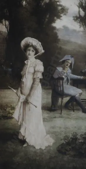 UNKNOWN Artist - Attraction - Edwardian Lady with Admirer Image 1++