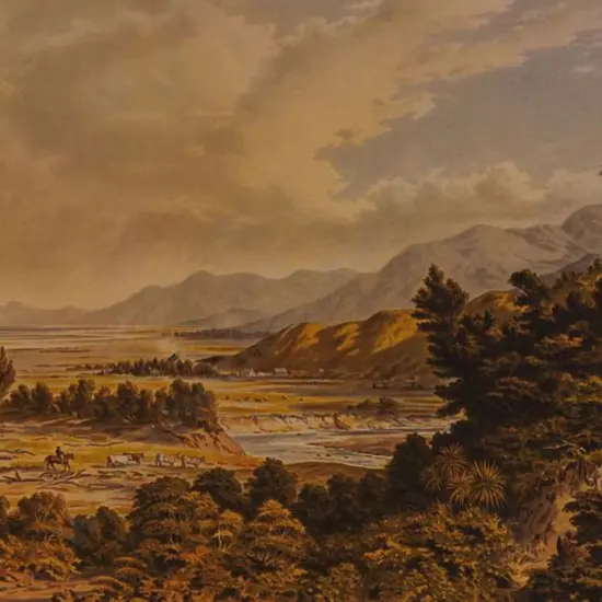 BARRAUD, Charles Decimus (1822-1897) - Wairarapa Lake - New Zealand Graphic & Descriptive (1877)