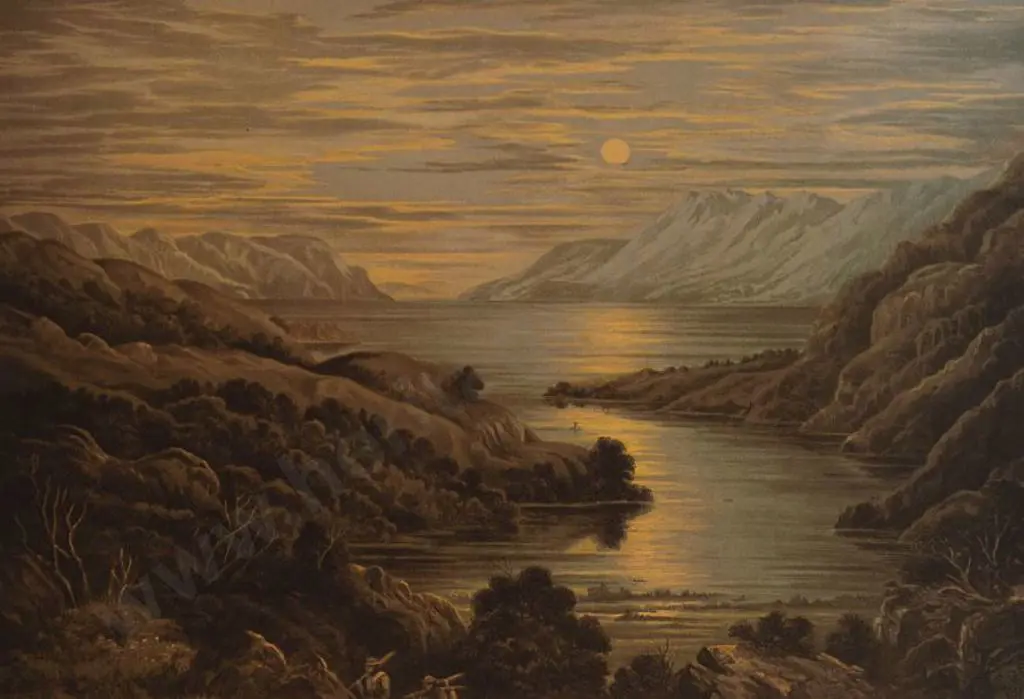 BARRAUD, Charles Decimus (1822-1897) - Tarawara Lake - New Zealand Graphic & Descriptive (1877) Image 1++