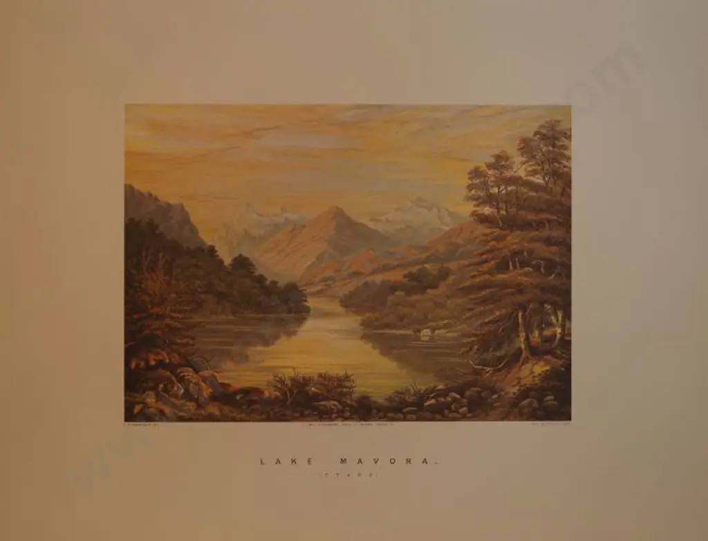 BARRAUD, Charles Decimus (1822-1897) - Lake Mavora (Otago) - New Zealand Graphic & Descriptive (1877) Image 1++