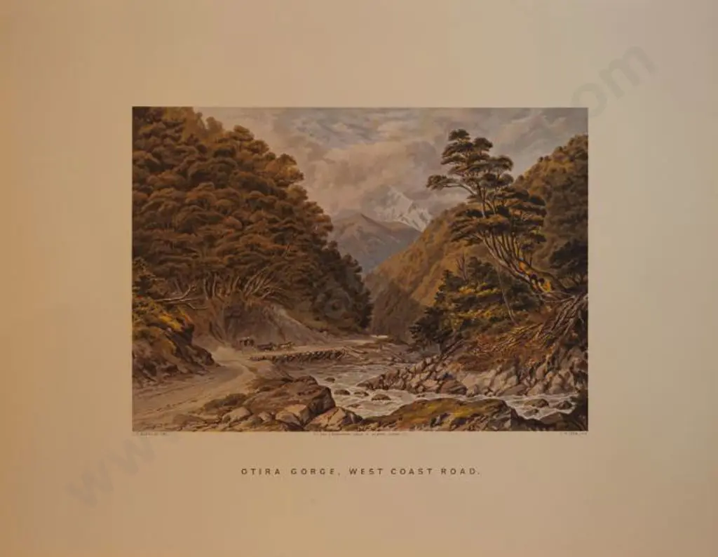 BARRAUD, Charles Decimus (1822-1897) - Otira Gorge, West Coast Road - New Zealand Graphic & Descriptive (1877) Image 1++