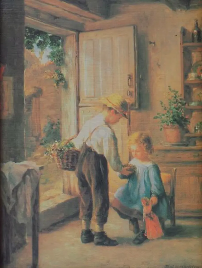 SAUVAGE, Phillipe Francois (19th Cent.) - Cosy Kitchen Scene Image 1++